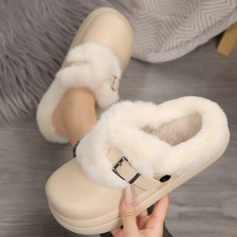 Sabots Pantoufles en coton peluche – Image 4
