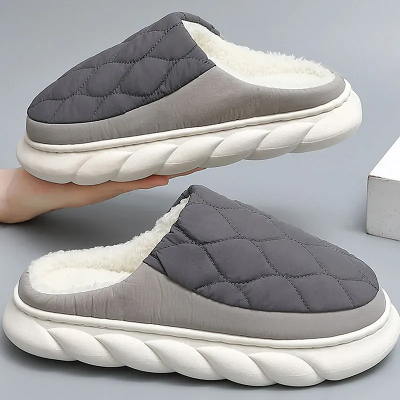 Chaussures d'hiver pour hommes, pantoufles fourrure – Image 3