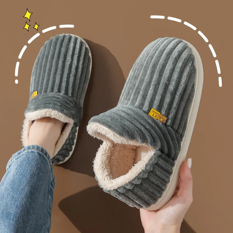Chaussures d'hiver pour hommes, pantoufles fourrure – Image 9