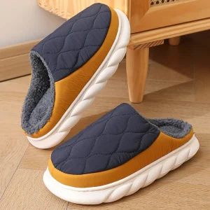 Chaussures d'hiver pour hommes, pantoufles fourrure