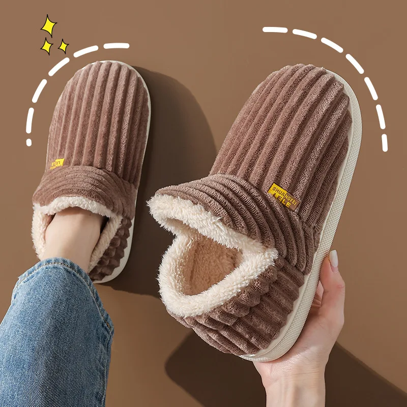 Chaussures d'hiver pour hommes, pantoufles fourrure – Image 8