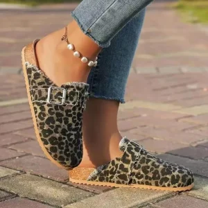 Sabots mules léopard