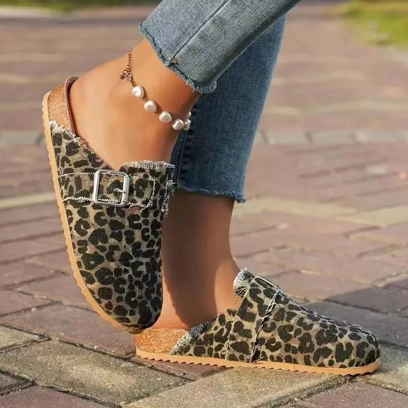 Sabots mules léopard